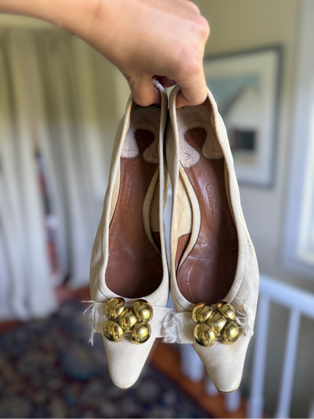 Chloe archive kitten heel leather ecru - Picture 5 of 9